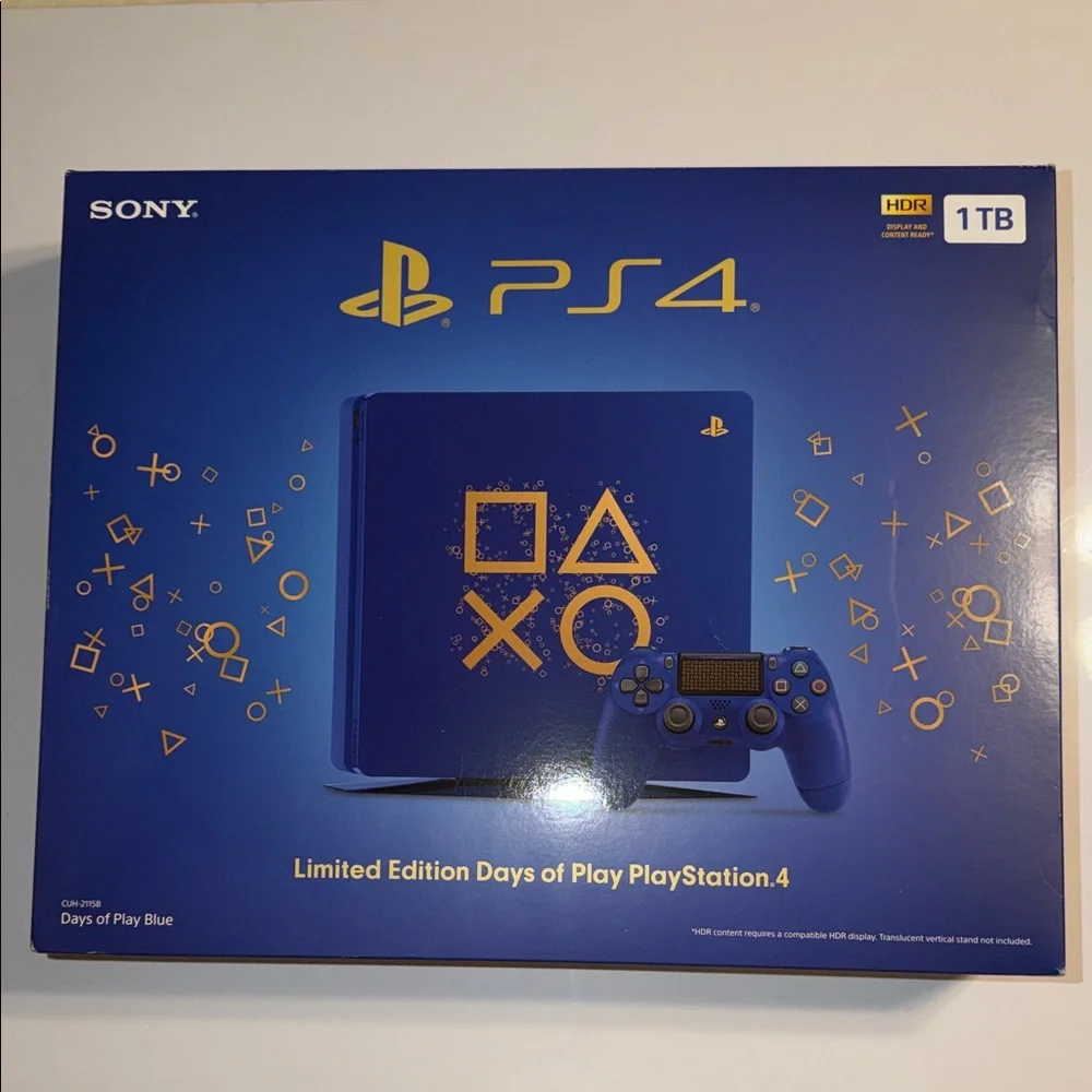 Sony PS4 Days of Play Limited Edition 1TB, Blue Console with Extra Controller